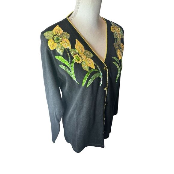 Storybook Knit Floral Butterfly Cardigan Size XS EUC - Picture 3 of 5